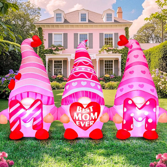 6FT Mother's Day Decorations Happy Mother's Day Inflatables Outdoor Decorations, Inflatable Mother Day Blow up Outdoor Decorations, Build-in LED Lights for Garden, Yard, Lawn, Outdoor, Holiday Decor