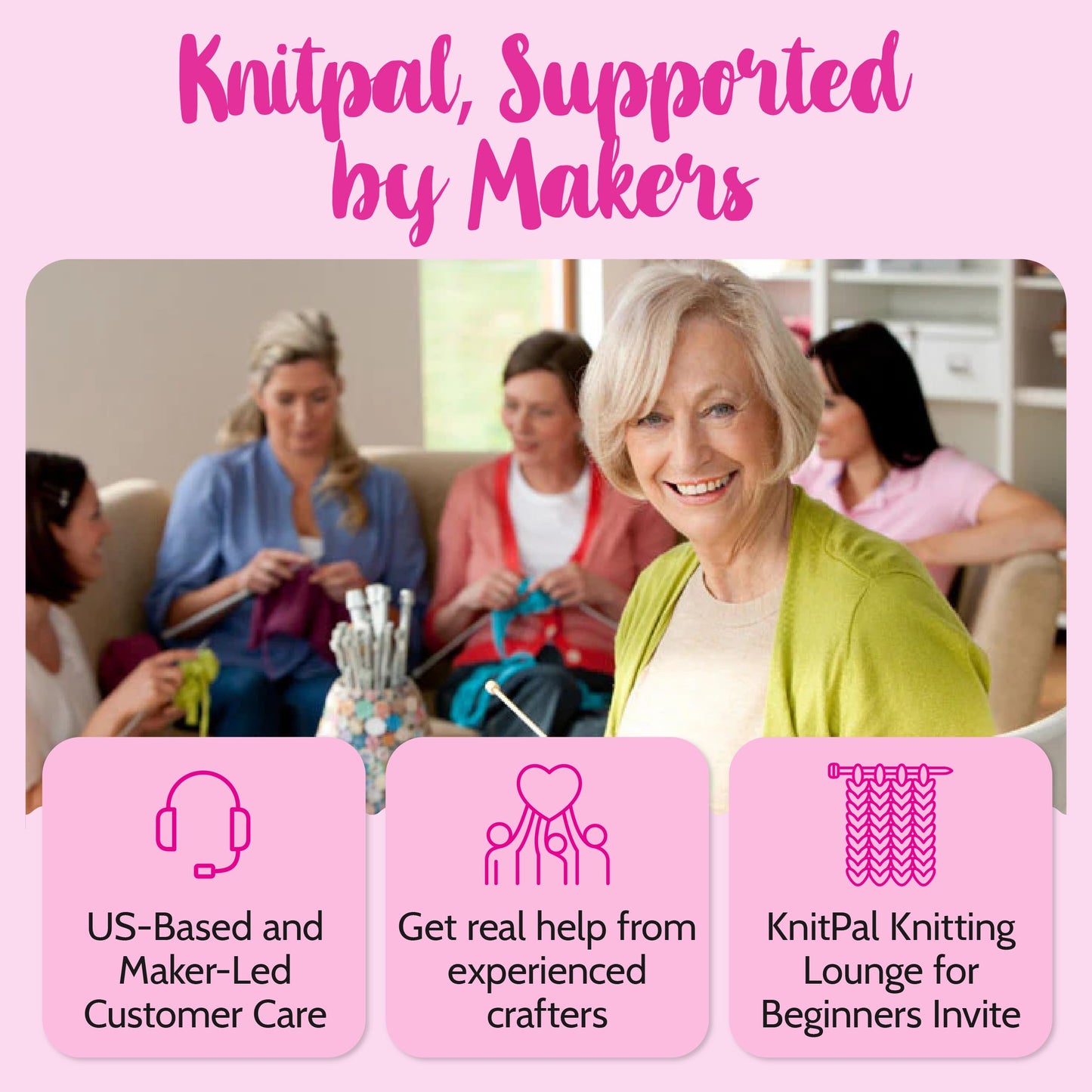 KnitPal Everyday Joy Crochet Kit for Confident Beginners – Make 4 Reusable 7.5 x 7.5 in Dishcloths – with Cotton to The Core Yarn (#3 DK), Hook, Patterns & Video Tutorials (Cherry Red + Blush Pink)