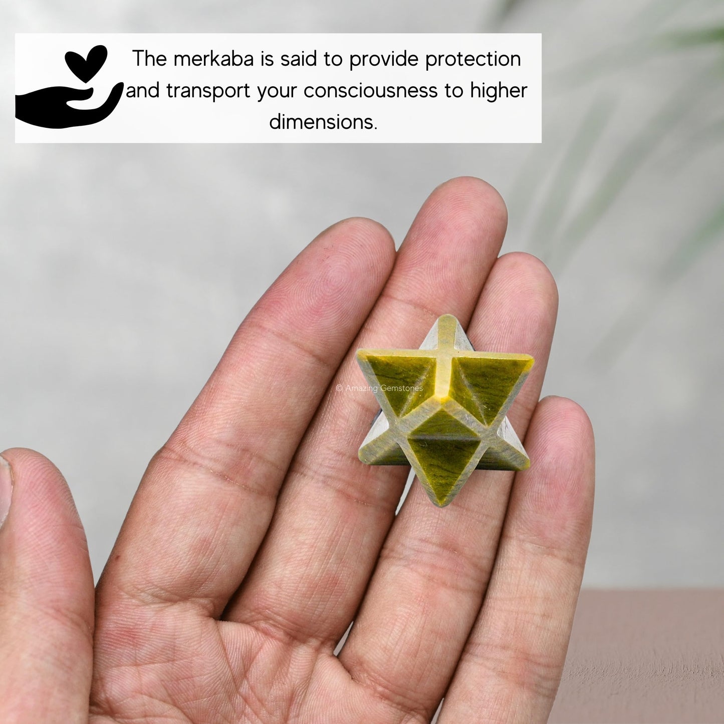 Amazing Gemstone Vesuvianite Merkaba Crystal - 0.75 Inches Metaphysical Merkaba Star for Meditation - Energetic Tetrahedron Crystal and Healing Stones for Spiritual Growth and Healing (15-20mm)