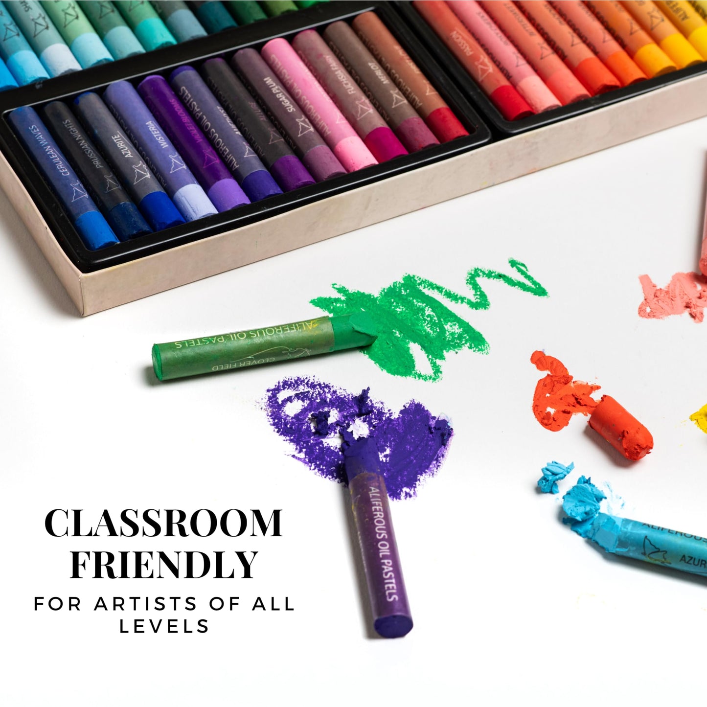 Aliferous Art Oil Pastels - 48 Colors soft pastels for artists - oil pastel set - pastels art set - portfolio oil pastels professional - pastels art supplies for kids - pastel kit