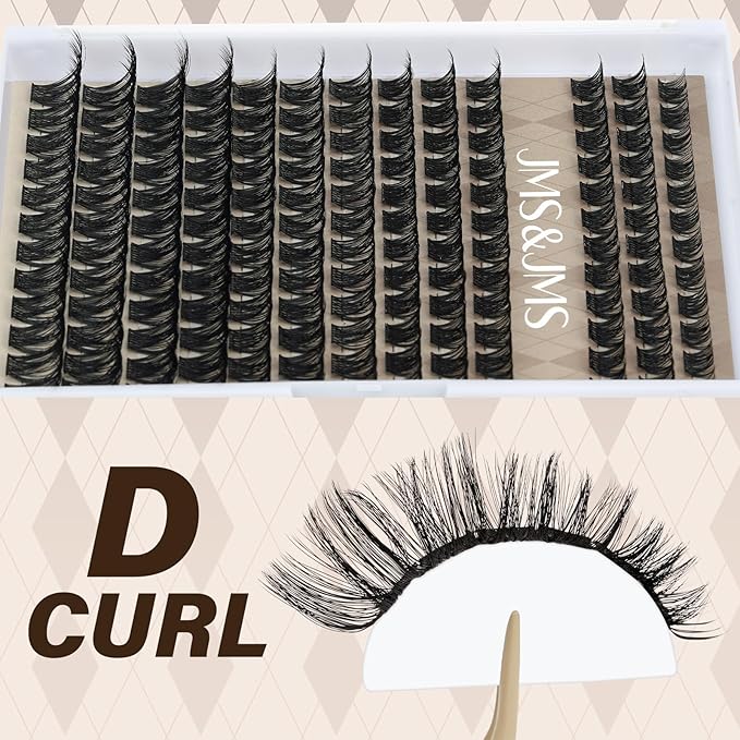 JMS&JMS Lash Clusters 8-18mm Eyelash Clusters Wispy DIY Lash Extensions Super Thin Band Soft and Easy to Wear (MISS BELLA-8-18mix)