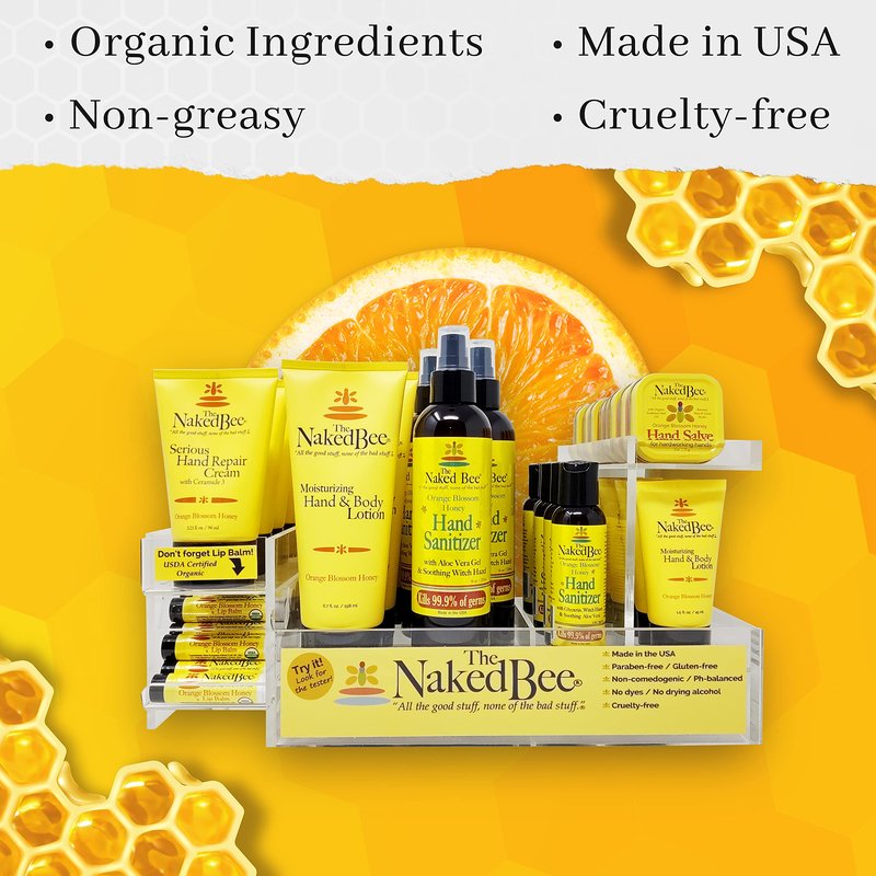 The Naked Bee Orange Blossom Honey Hand Cream (3.25 oz) Intensive Nourishing Cream for Smoother and Softer Hand - Deep Moisture and Repair for Dry Skin