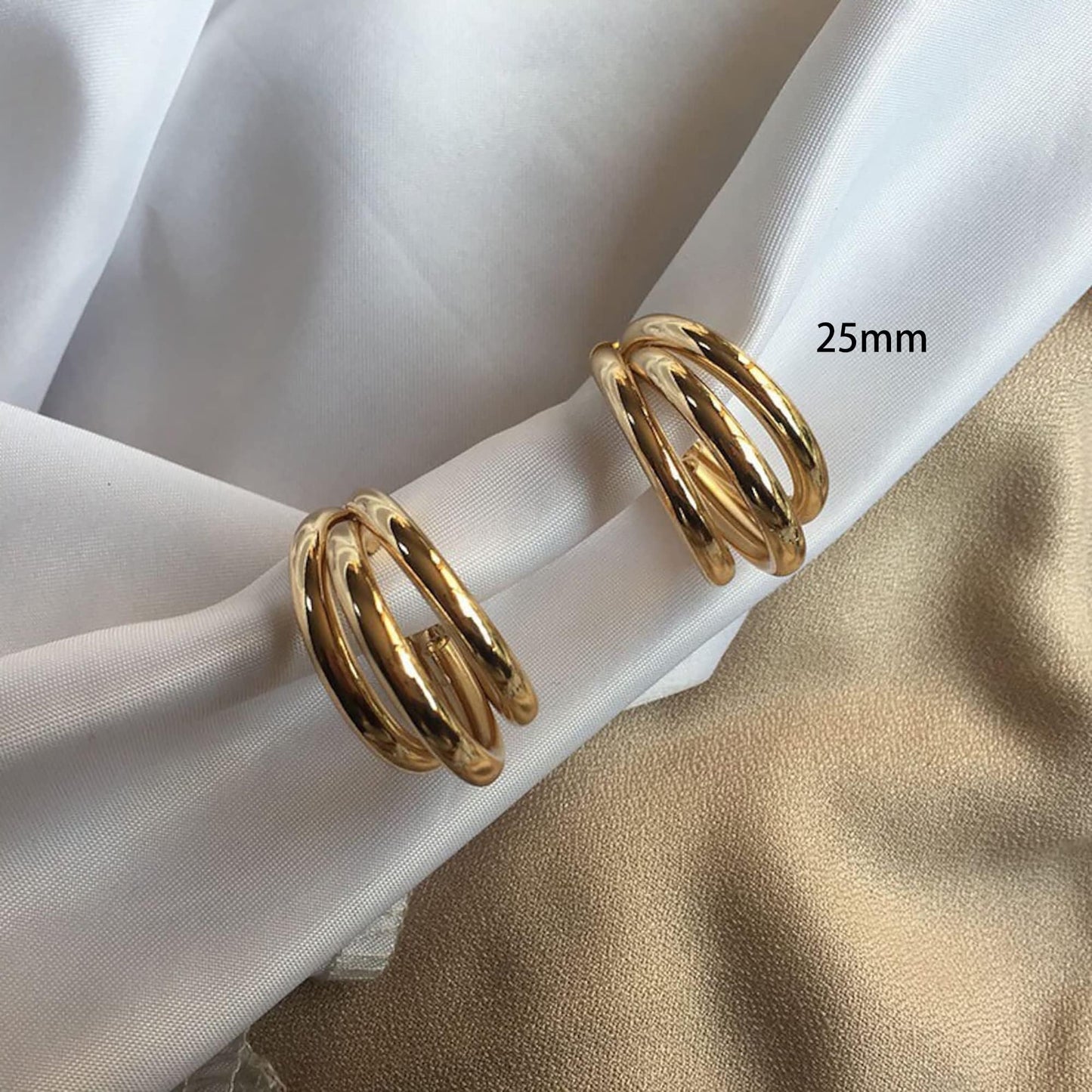 Necocy Twist Small Hoop Earrings for Women, 14k Gold Plated Twisted Hoop Earrings Chunky Gold Thick Small Twist Dainty Jewelry Gifts for Women
