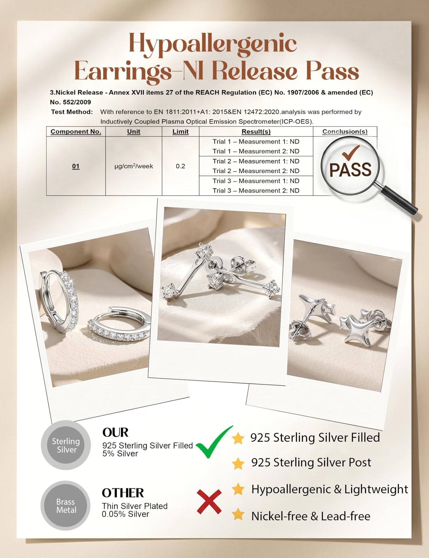 MILACOLATO 925 Sterling Silver Earrings for Women, Sterling Silver Filled Small Huggie Hoop Earrings Sets for Multiple Piercing Hypoallergenic Jewelry, CZ Cartilage Earrings Stacks Trendy Jewelry Gifts, 3 Pairs-C