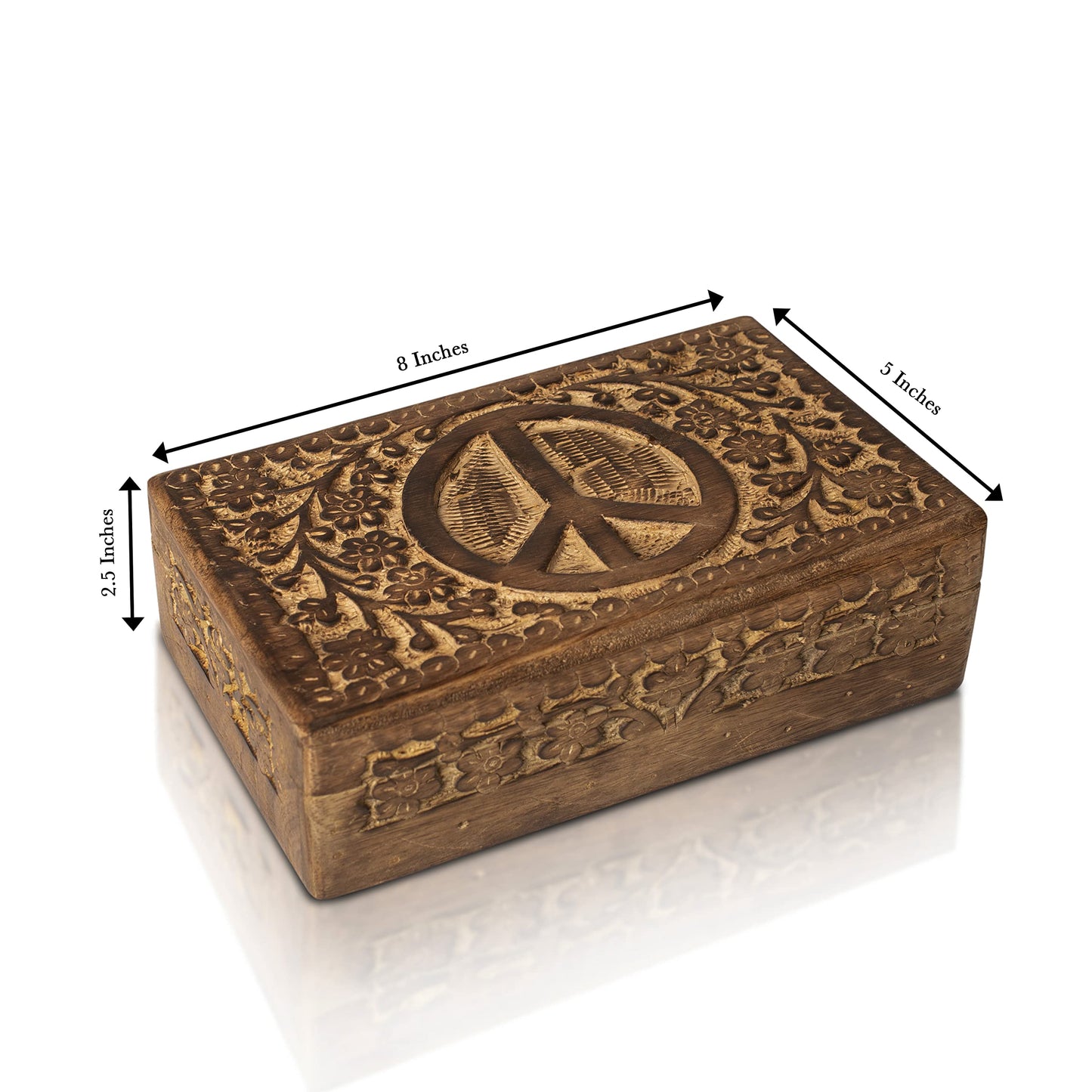 Great Birthday Gift Ideas Handmade Decorative Wooden Jewelry Box Jewelry Organizer Keepsake Box Treasure Chest Trinket Holder Watch Box Storage Box Anniversary Housewarming Gifts Women (Natural)