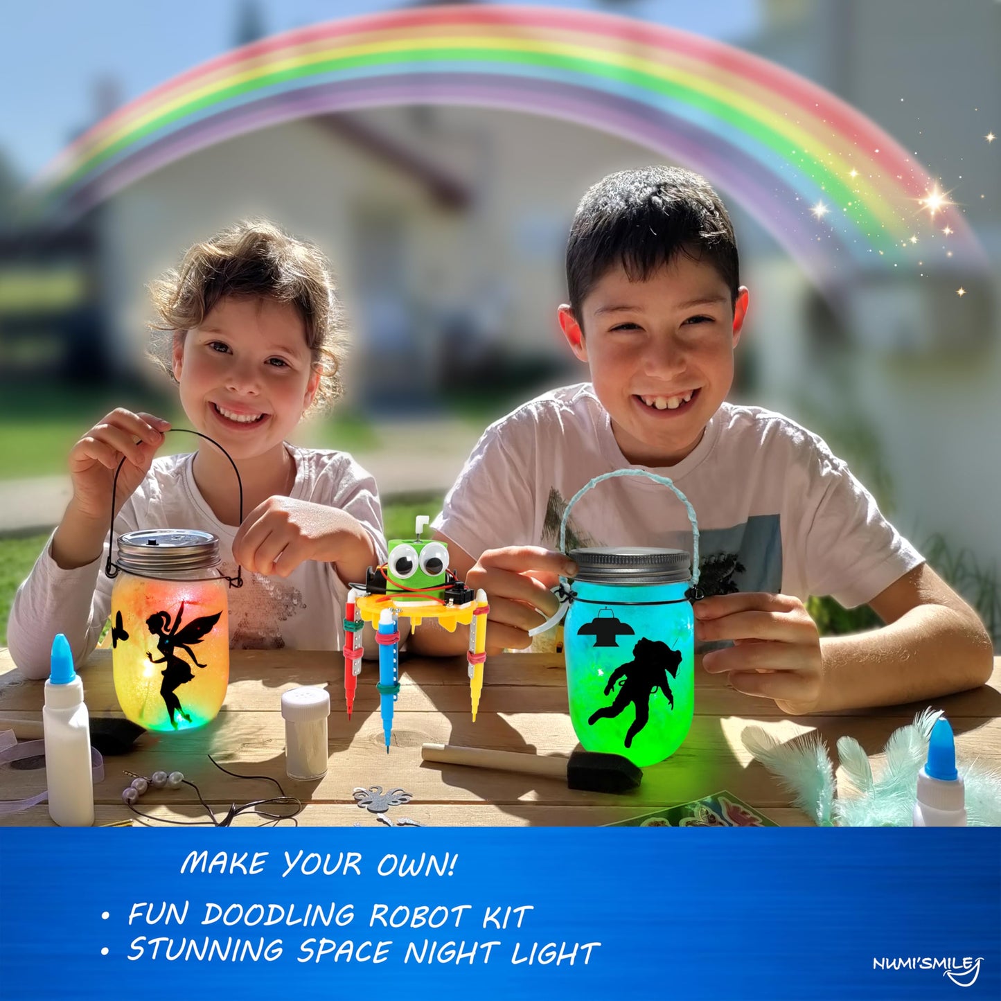 Make Your Own Space Night Light & DIY Robotic Kit, Arts and Crafts for Boys & Girls Ages 5 6 7 8 9 10 11 12 Years Old, Kids Crafts & STEM Projects, Best Birthday Present for Boys