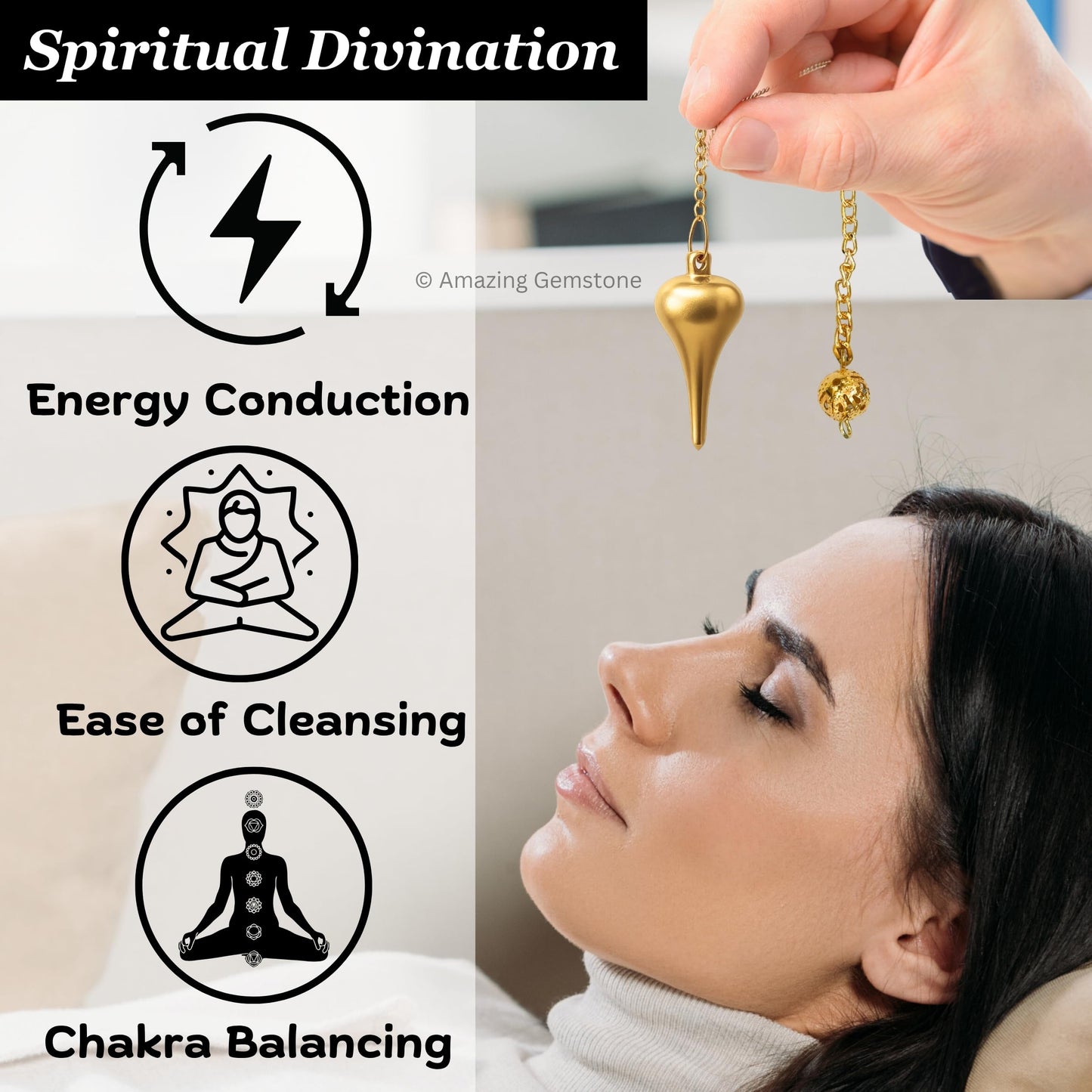 Amazing Gemstone Healing Metal Pendulums for Divination, Gold Dome Cone Point Steel Copper Pendulum High Energy Pendulo de Bronce Pendulos de Mesa MP118