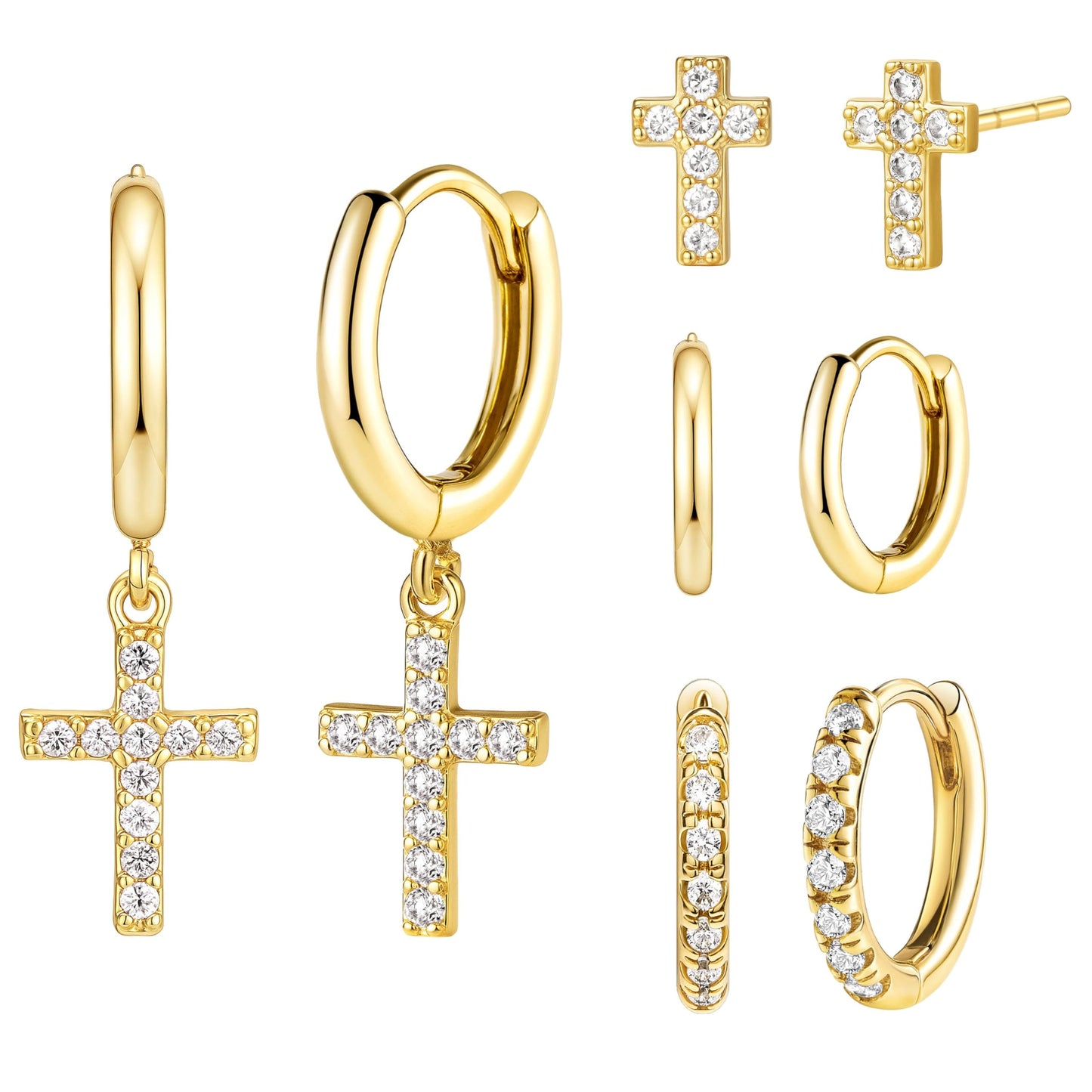 Cross Earrings for Women, Gifts for Christian, Christian Catholic Religious Baptism Jewelry Gift for Men Women Faith, Jesus Stuff, Cute Christian Jewelry Set Gifts Trendy Stuff