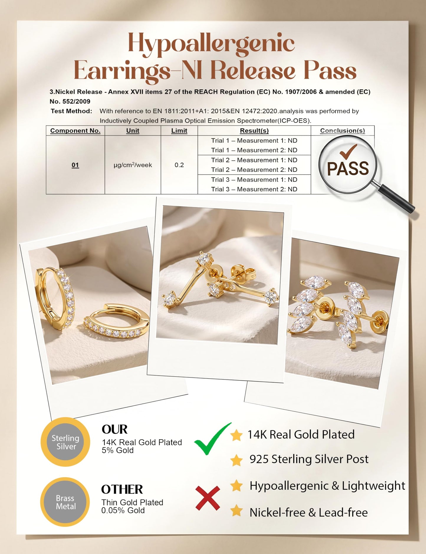 MILACOLATO 925 Sterling Silver Earrings for Women, 14K Gold Plated Small Huggie Hoop Earrings Sets for Multiple Piercing Hypoallergenic Jewelry, CZ Cartilage Earrings Stacks Trendy Jewelry Gifts, 3 Pairs-E