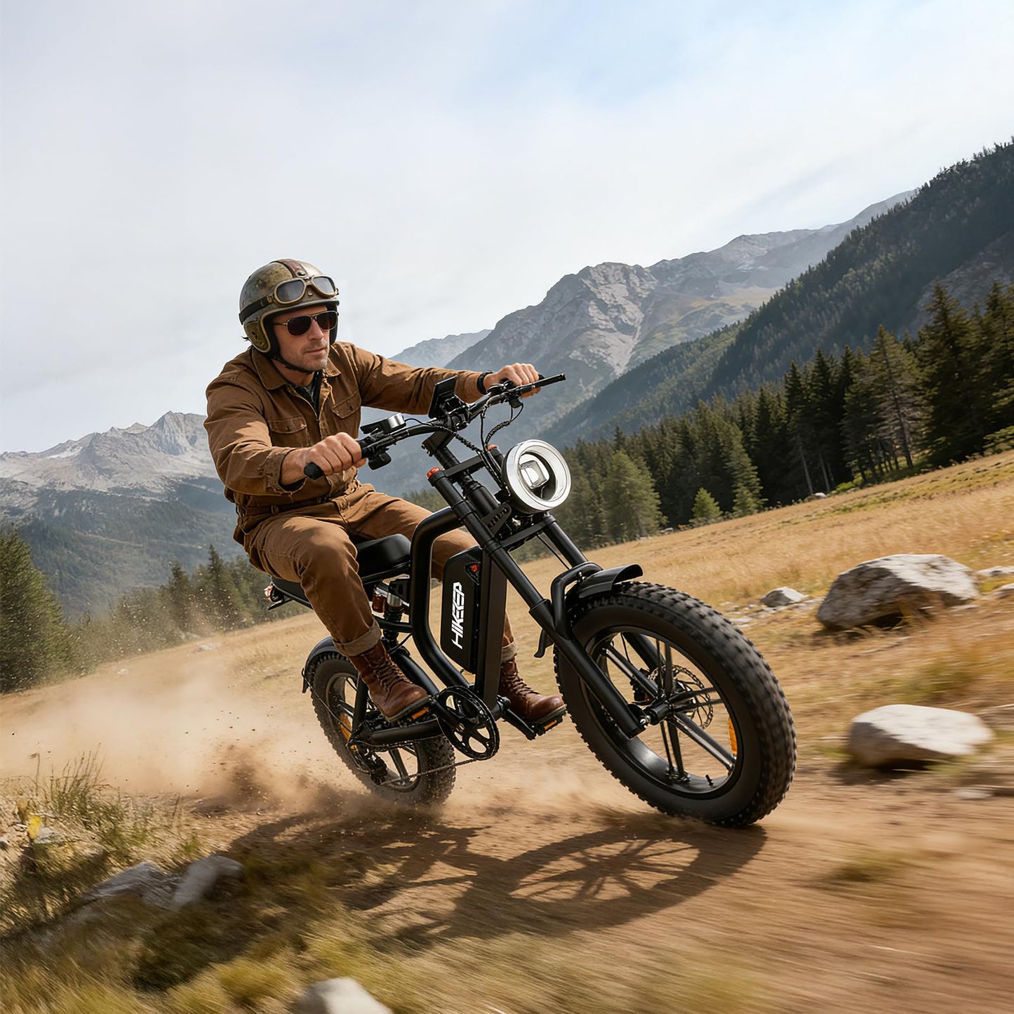 HiKeep Electric Bike for Adults - 20 x 4 Inch Fat Tire, 750W/Peak 1500W Motor, 48V15.6AH Detachable Battery, 4 Riding Modes Electric Dirt Bike, 7 Speed Electric Motorcycle, 28MPH UL 2849 Certified