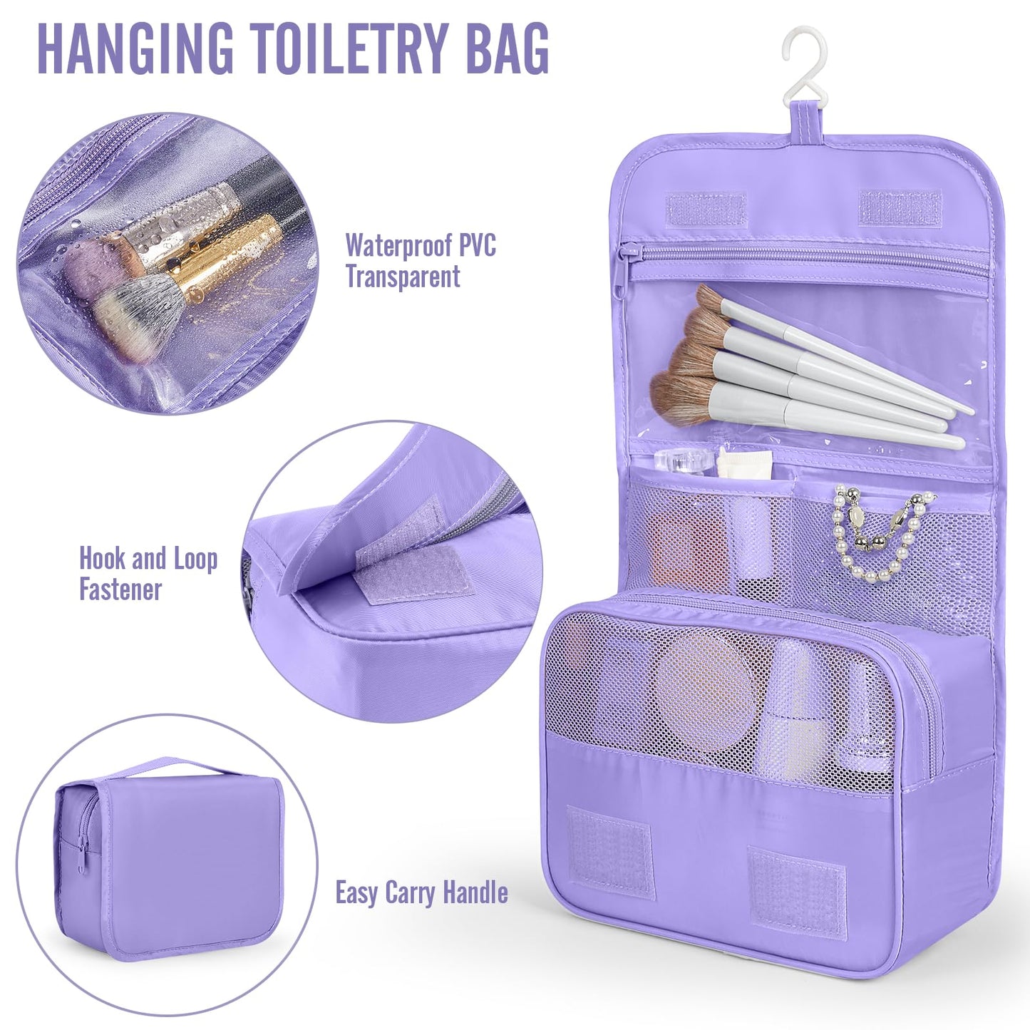 Veken 8 Set Packing Cubes for Travel Essentials, Suitcase Organizer Bags in 4 Sizes, Carry-On Luggage Accessories with Large Laundry & Hanging Toiletry Bag, Must-Have for Airplane, Road Trip & Camping