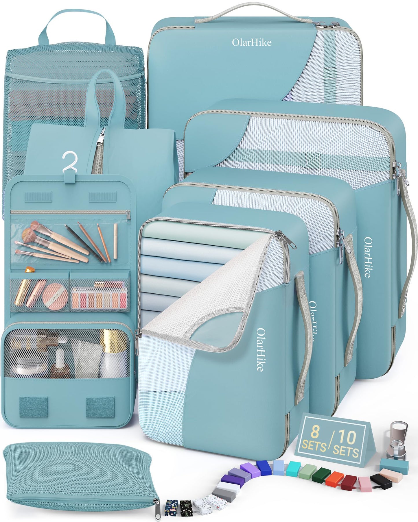 8 Set Packing Cubes for Travel, Gifts for Women Mom,Anti-Tearing Suitcase Organizer,OlarHike Vacation Essentials & Accessories for Cruise Ship