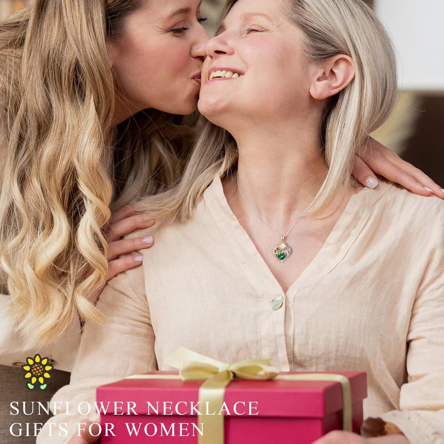 Iefil Sunflower Gifts for Women - Sunflower Necklace February Simulated Amethyst Necklace Anniversary Valentine's Day Jewelry Gifts Birthstone Jewelry for Women Wife Her