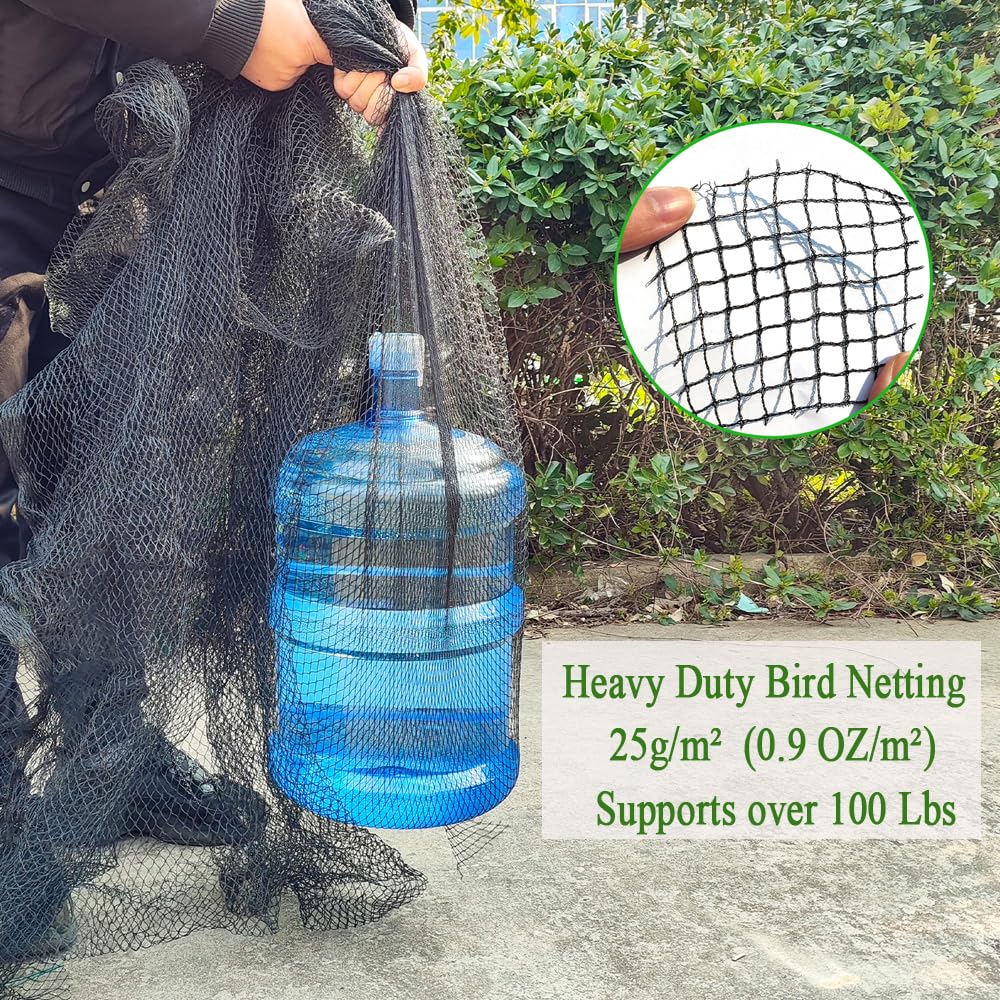 Vocray 7.5x100 Ft Deer Netting, 1/2 in Strong Woven Bird Netting for Garden Protection, Bird Net for Blueberry Bushes, Strawberry Plants, Vegetables, Against Deer, Squirres, Small Critters