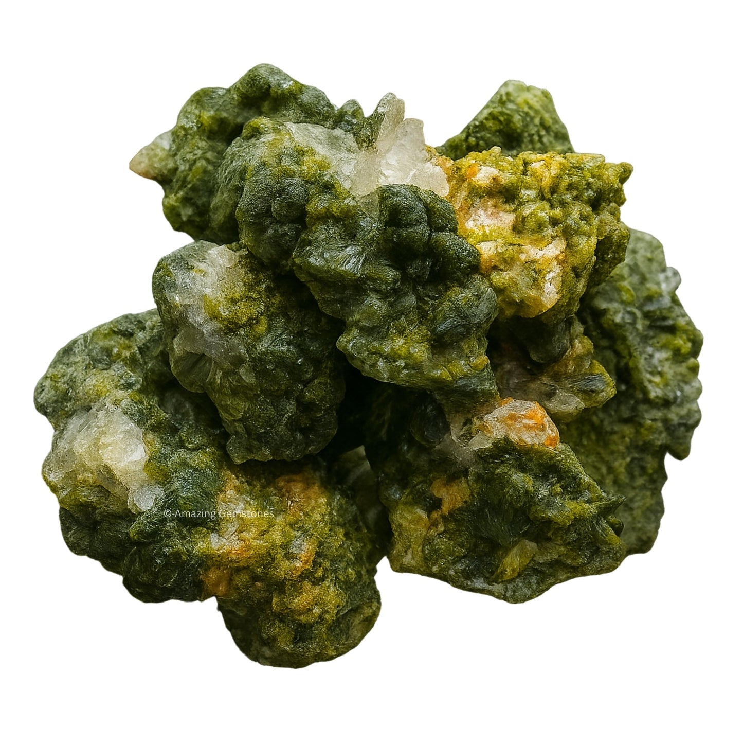 Amazing Gemstone Epidote Crystals and Healing Stones Mineral Specimen - Premium Semi Precious Gem Stones for Spiritual Growth - Geode Cluster for Meditation,Chakra Balance,and Energy Enhancement (S)