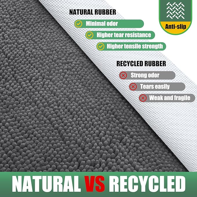 IM HOME Chenille Absorbent Outdoor Doormat 36" x 24", Washable Muddy Door Mats for Dog Non Slip Indoor Doormat Dog Mat for Muddy Paw Front Inside Doormats for Entryway Grey
