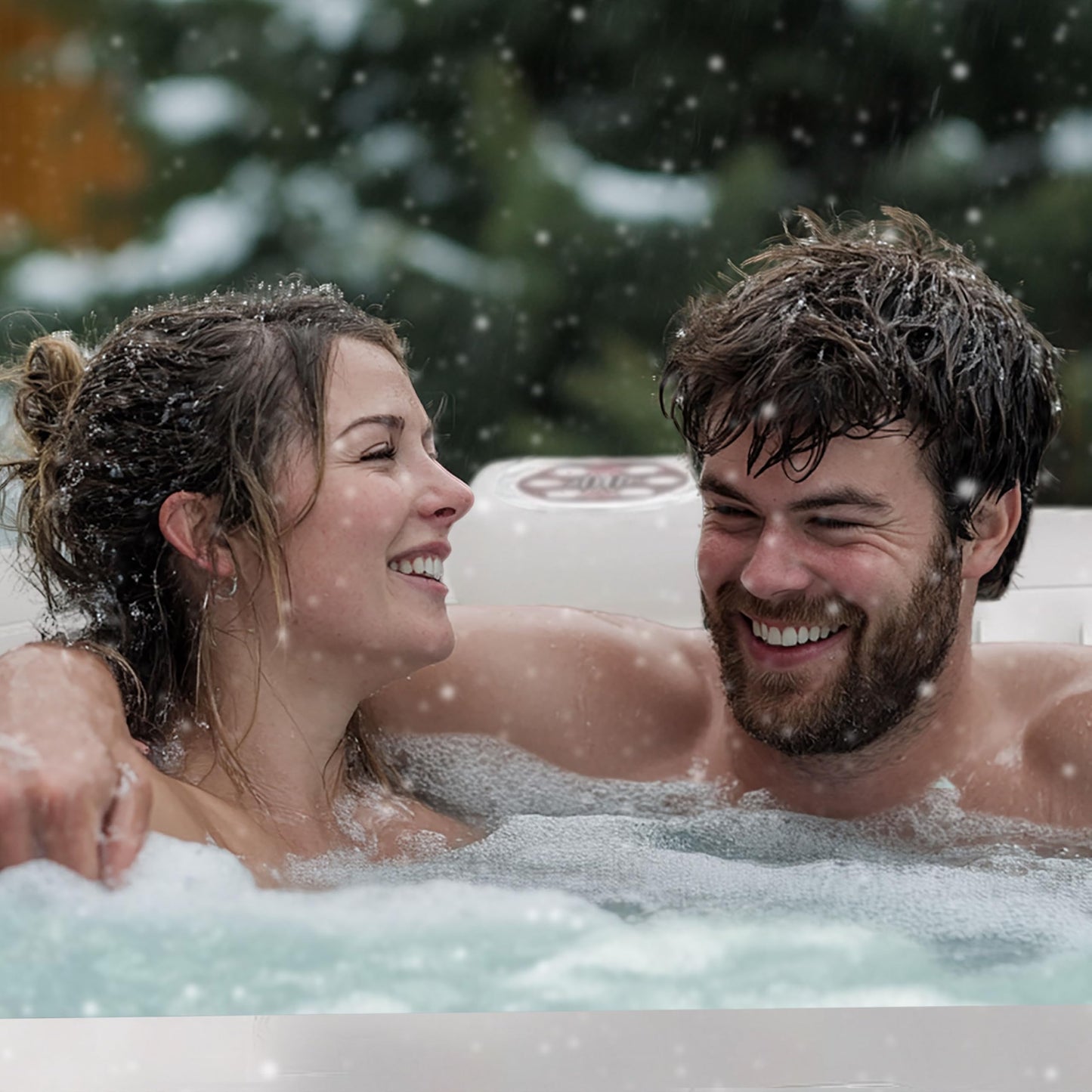 ALEKO Inflatable Hot Tub Spa | Personal High Powered Jetted Bubble | 145 Gallon | Brown and White | HTIO2BRWH