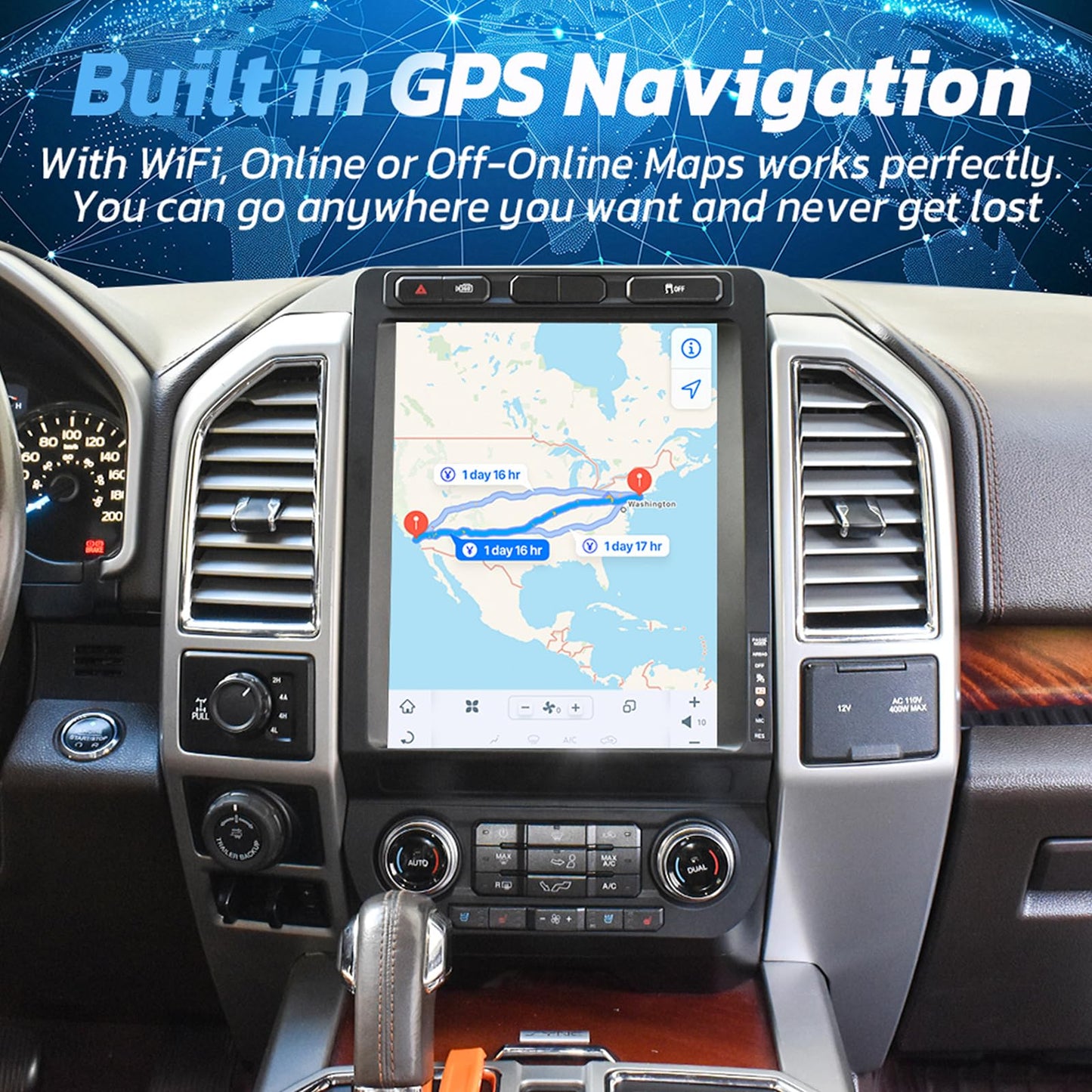 12.1 Inch Android 13 Car Radio for Ford F150 2015-2022 F250 F350 F450 2017-2022,Snapdragon 665 Car Stereo Upgrade,Tesla Style Touch Screen Head Unit Carplay,Android Auto,WiFi,4G,AM FM,Fast Boot