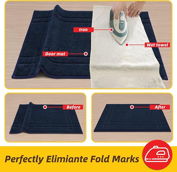 JSEI Entryway Rugs Doormat 36"x60", Non-Slip Dirt Trapper Door Mats Indoor, Washable Absorbent and Stain Resist Welcome Floor Mat for Front Door, Dog Door Mat, Dirty Wet Shoes & Paws, Navy Blue