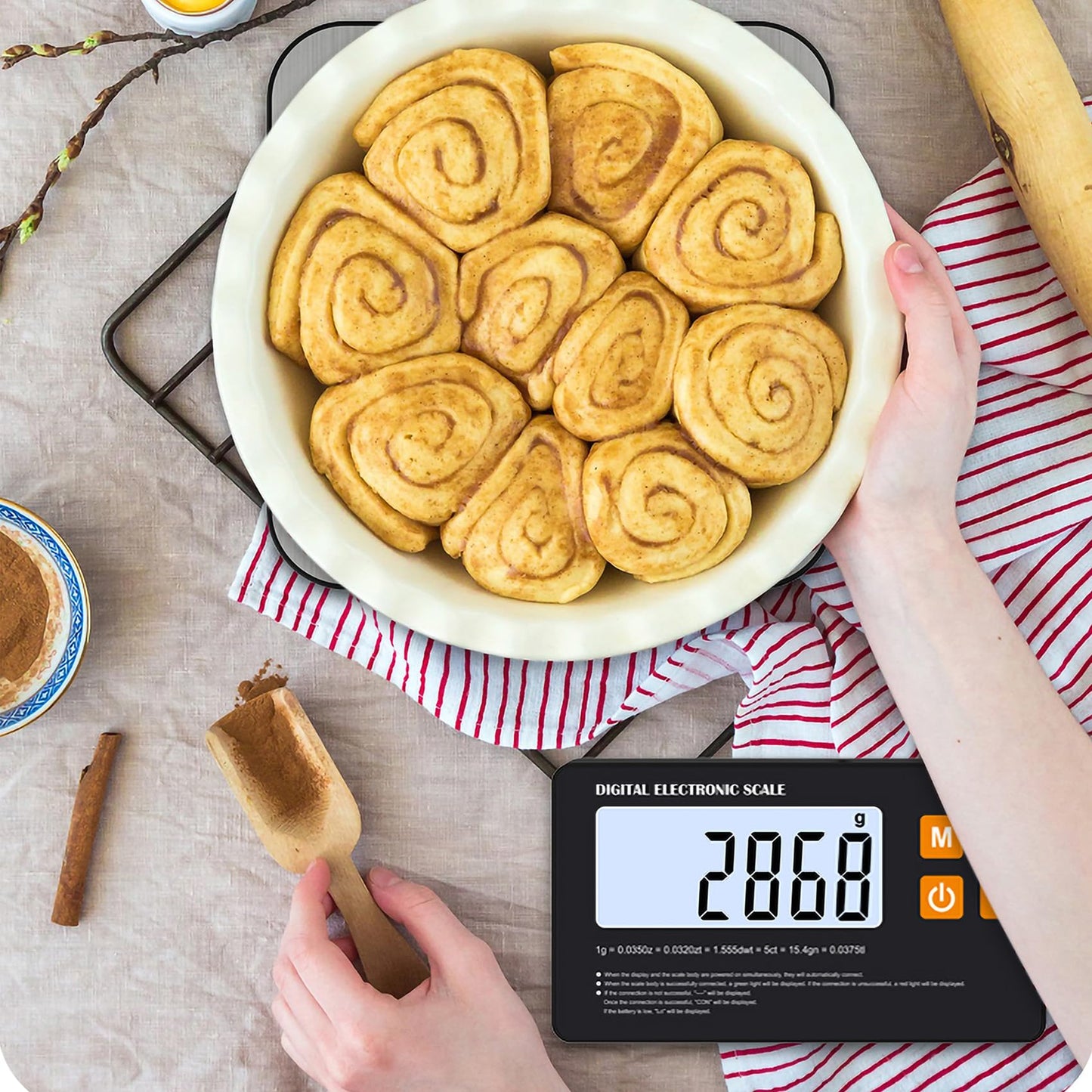 NIPNSCI MagiCling Split Smart Food Kitchen Scale – 1g Precision, 22lb/7 Units, Detachable Magnetic Display & Ultra-Slim 14mm Design for Weight Loss, Baking, Cooking, Dieting, Meal Prep