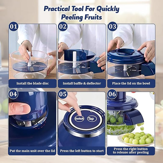 Automatic Grape Peeler Machine, Electric Garlic & Cherry Tomato Skin Remover Tool for Small Fruits (Autamatic Grape Peeler)
