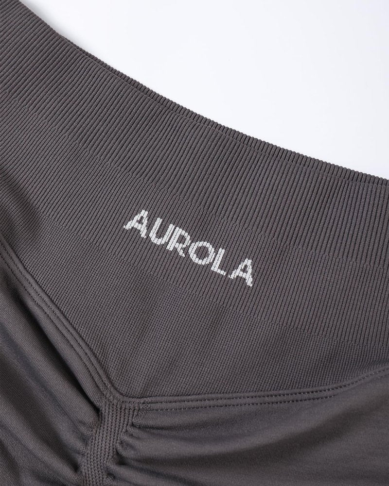 AUROLA Influence Collection Workout Shorts for Women,No Roll Up New Scrunch Seamless Gym Short-2.5" Inseam, Plum Truffle, S