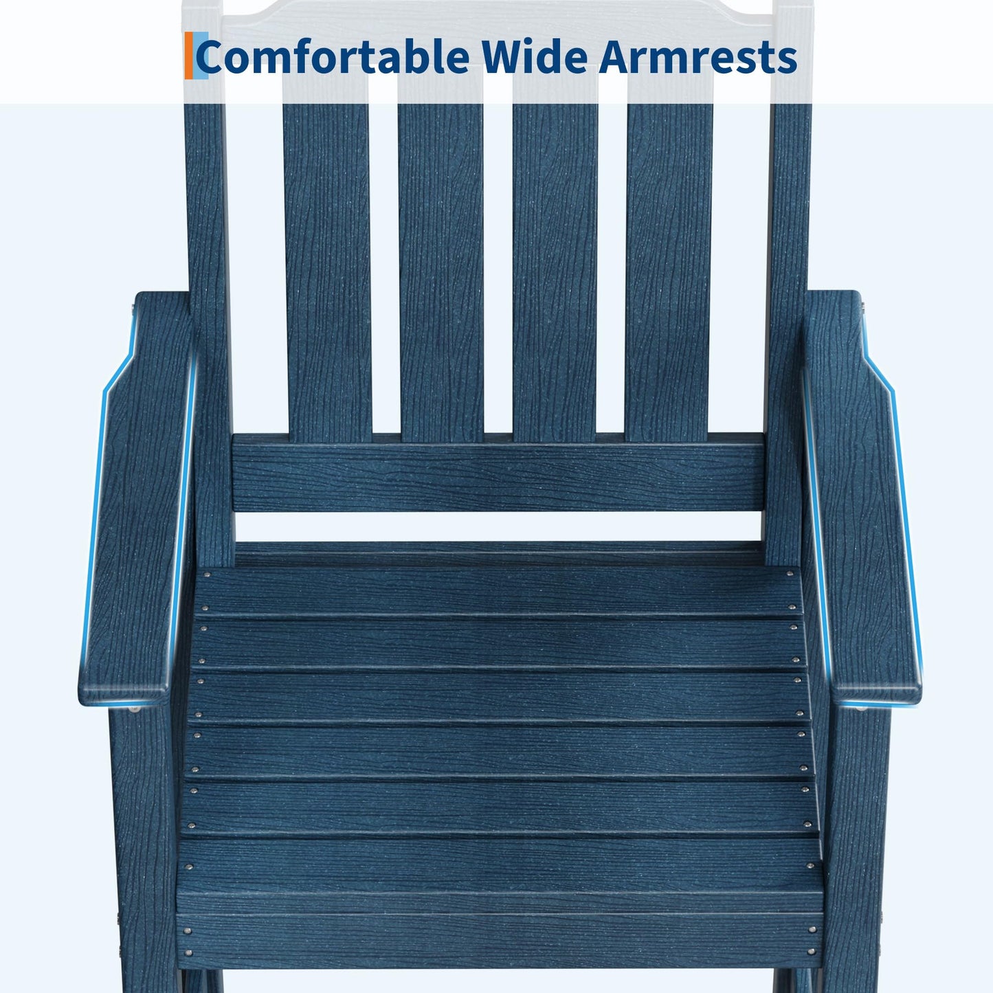 Garvee Outdoor Patio Bar Height Chair Set of 2, All-Weather HDPE Bar Height Barstools Widened Chair Set, Adirondack Chairs Set with Widened Armrests for Garden, Poolside, Bistro