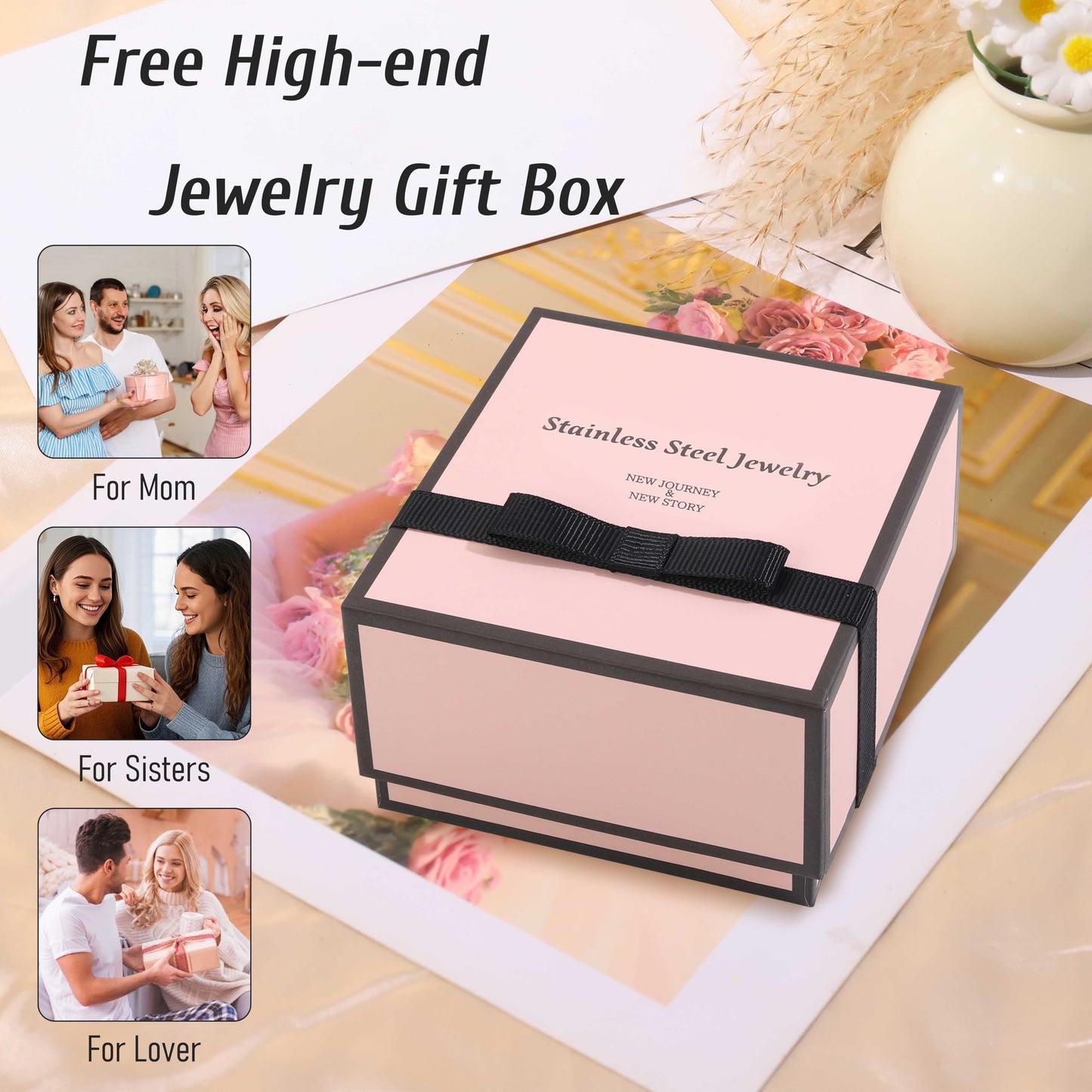 ISELBDR 18K Gold Bracelets for Women - Stackable Clover & Nail Love Bangle Set - Non-Tarnish Stainless Steel Jewelry for Valentine's, Mother's Day & Christmas (Gold-2)