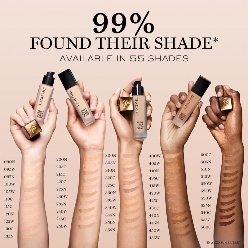 Lancôme Teint Idole Ultra Wear Natural Matte Foundation- Longwear, Medium-Full Coverage, Natural Finish, Waterproof & Hydrating - 305N (Medium Skin with Neutral/Peachy Undertones), 1 Fl Oz