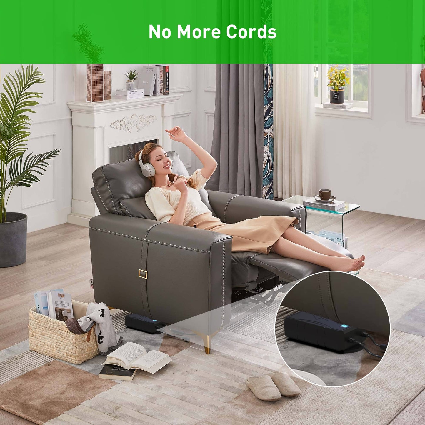 Sevkumz Recliner Battery Pack Rechargeable For Reclining Furniture,Flexsteel Furniture Cordless Couch Battery Power Pack For Power Electric Recliner Sofa,2-Pin,Fit Lazy Boy/Okin/Limoss/Berkline Chairs