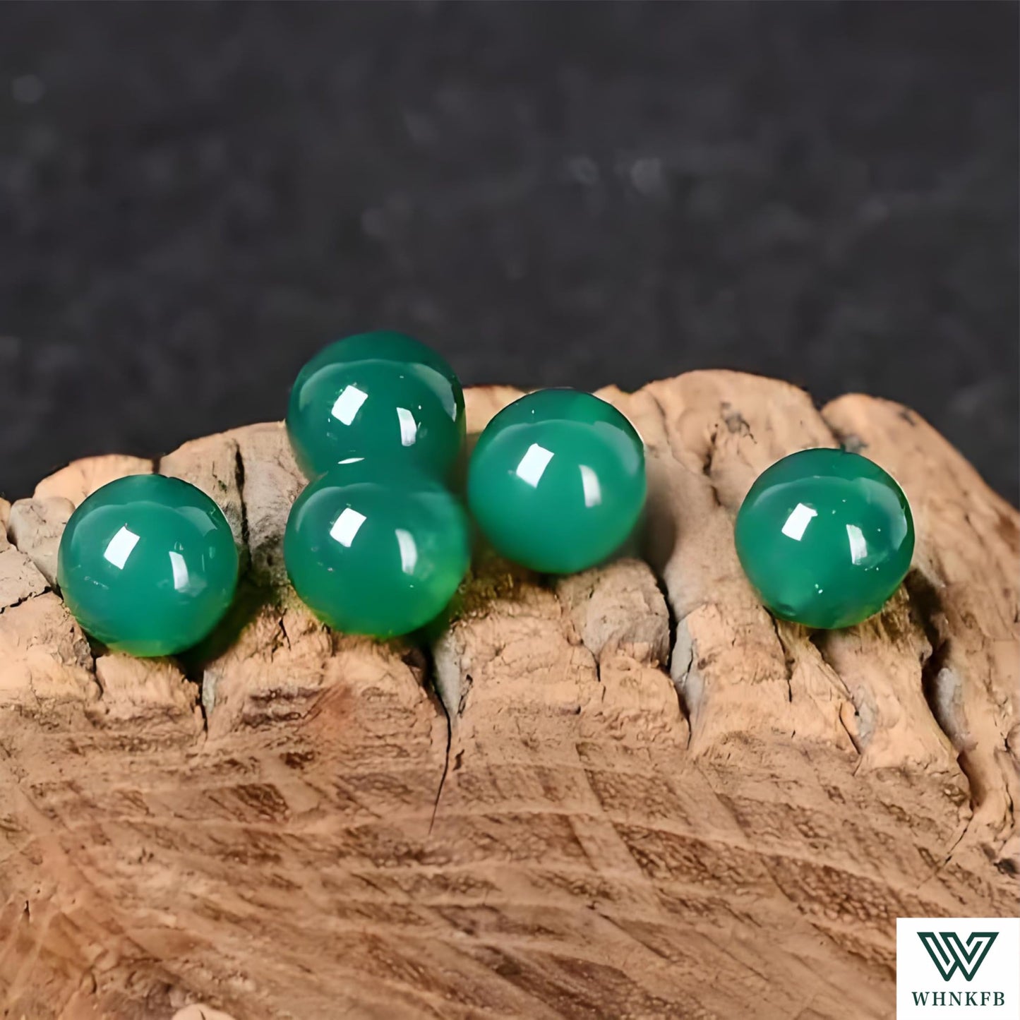 WHNKFB 6mm 100PCS Natural Green Agate Round Beads, Banded Loose Stone Beads for Jewelry Making Craft - 4mm 6mm 8mm 10mm Options with Free Elastic Cord
