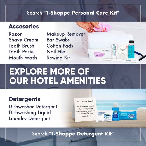 Terra Pure Green Tea Toiletries Set | 1-Shoppe Amenities Kit | 1oz Shampoo & Conditioner, Body Wash, Lotion | Travel Size | 80 Pieces