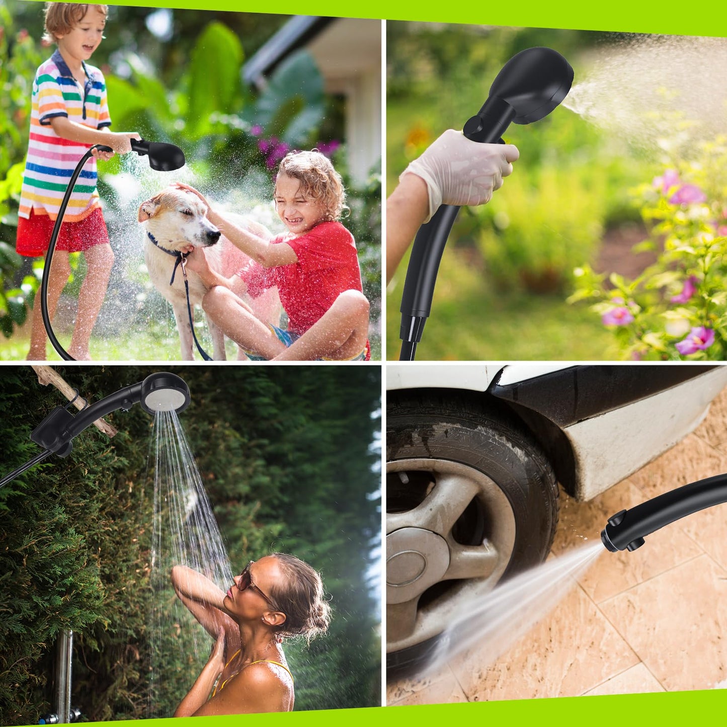 Spopal Portable Shower for Camping, [Long-Lasting] 6000mAh Rechargeable Camping Shower with Intelligent LED Display, 4 Spray Modes, IPX7 Waterproof Outdoor Camp Pump for Hiking, Travel, Car, Pet