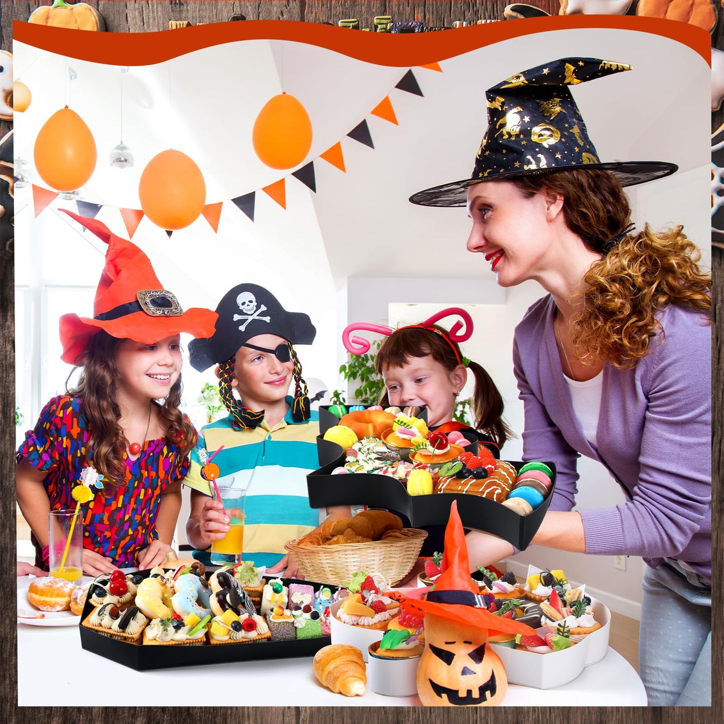 3 Pcs Halloween Fillable Cardboard Tray 13.4'' Ghosts Bats Coffins Charcuterie Paper Box Halloween Serving Food Tray Gift for Halloween Snack Cookies Candy Party Supplies