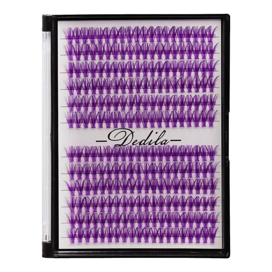 12Rows 40D Purple Color Individual False Eyelashes Large tray 240 Clusters 3D Volume Eyelashes Extensions Thickness 0.07mm D Curl Makeup Colorful Eye Lashes Cluster Beauty Tools (16mm)