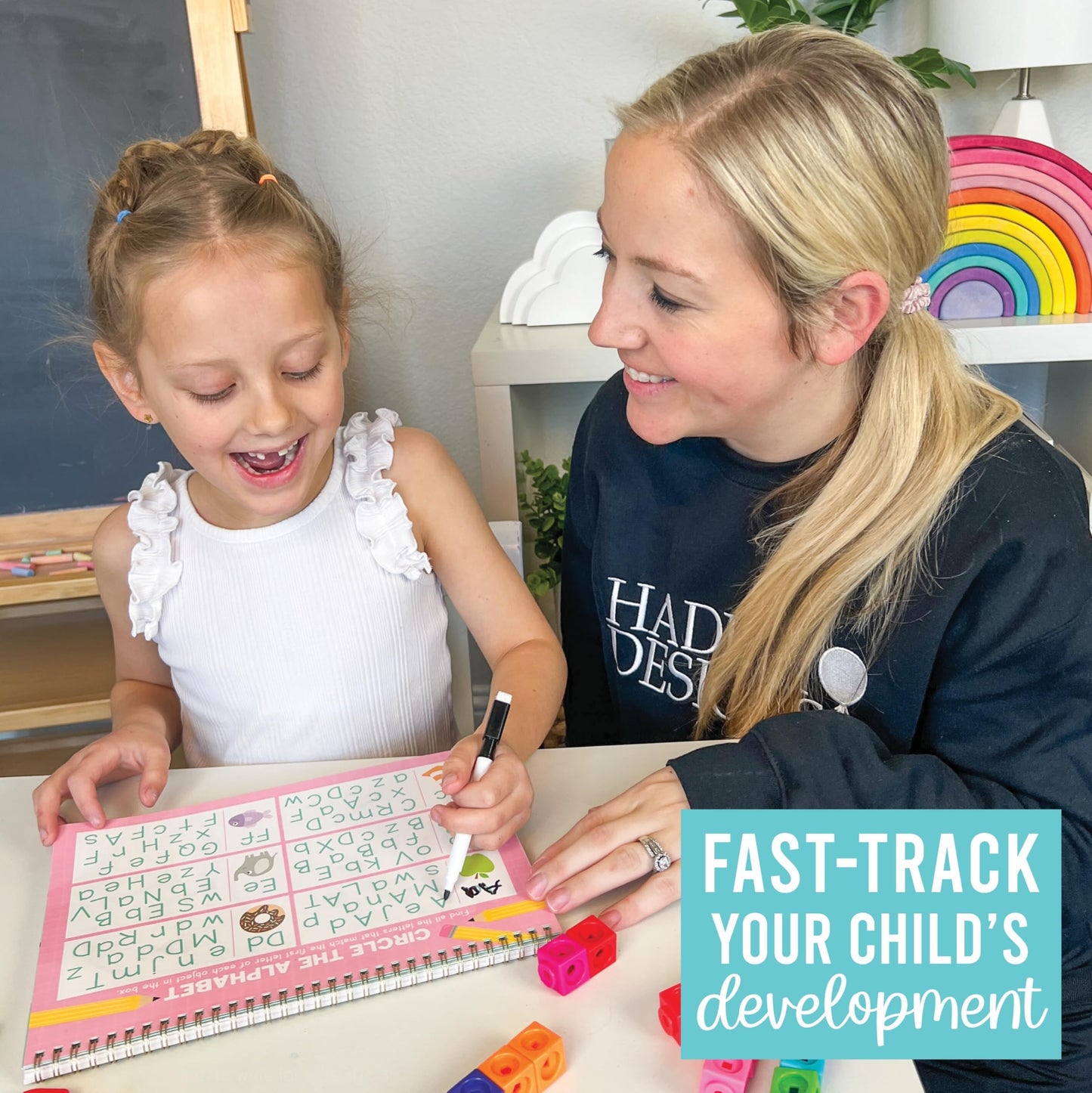 Hadley Designs ABC Tracing Books Kids Ages 3-5, Preschool Workbook Learn to Write, Dry Erase Writing Practice Kids Age 3-5, Letter Tracing Prek Workbook Age 4, Preschool Learning Activities Busy Book