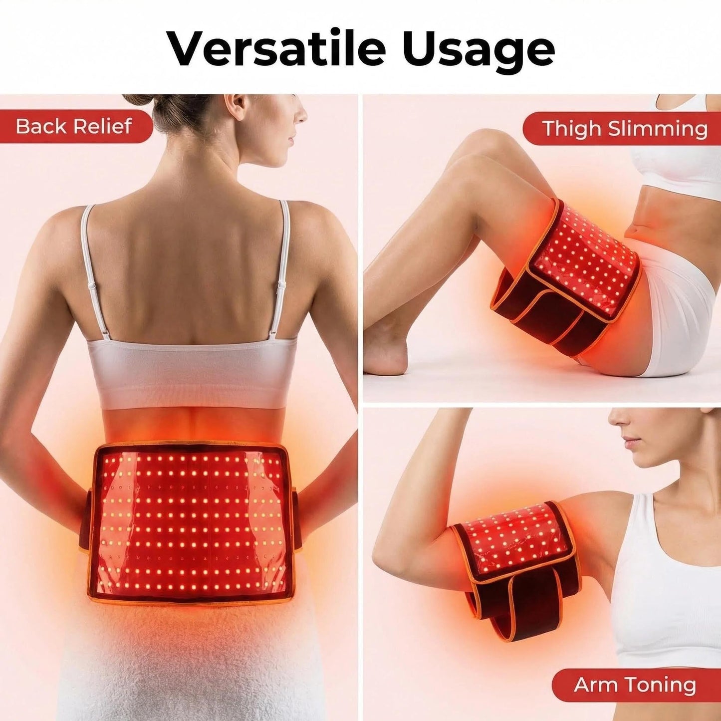 635/850nm Red Light Therapy Belt Lipo Wrap Mat Body Slim Belly Pad,Large Size, 210 Light Beads, Especially Suitable for Removing Abdominal and Thigh Fat