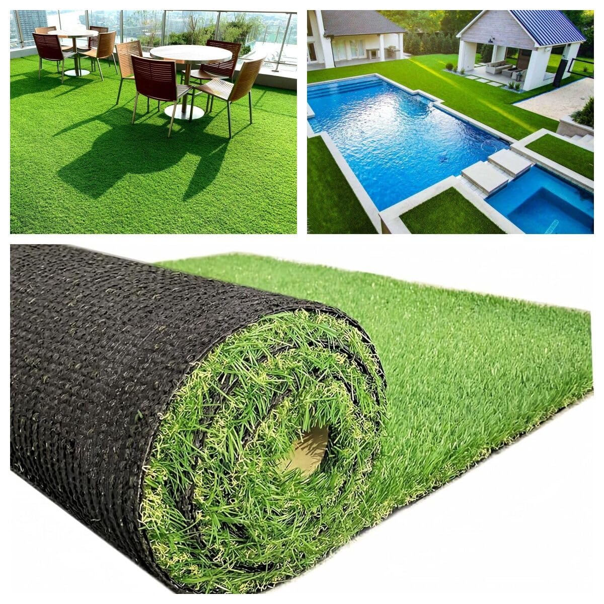 Petgrow Realistic Synthetic Artificial Grass Turf 0.8inch,Thick Faux Fake Grass Indoor Outdoor Landscape Lawn Pet Dog Turf Carpet for Garden Backyard Balcony