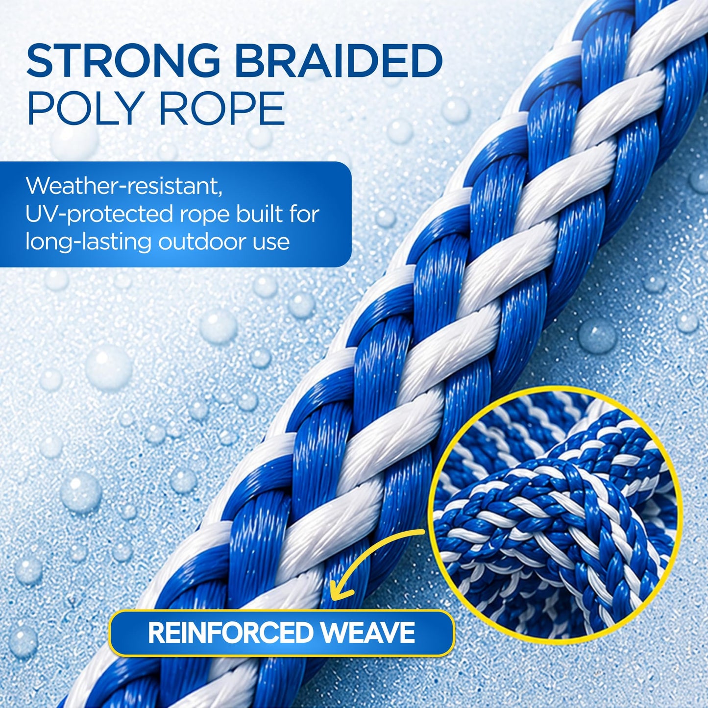 FibroPool Floating Pool Safety Rope - 16 Foot - Adjustable Length Lane Divider With Hooks for Swimming Pools - Equipment to Divide Swim Race Lanes - Buoy Line With 4 Integrated Floats