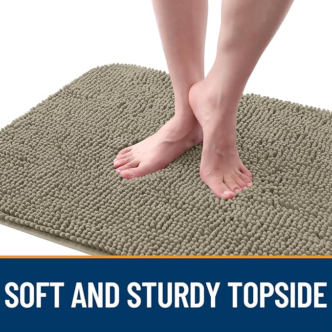 OLANLY Dog Door Mat for Muddy Paws 70x46, Absorbs Moisture and Dirt, Absorbent Non-Slip Washable Doormat, Quick Dry Chenille Mud Mat, Entry Indoor Entryway Carpet for Inside Floor, Warm Taupe