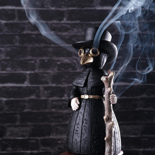 2026 Upgrade Plague Doctor Incense Holder, Plague Doctor Cone Burner Eyes Will Smoke, Handmade Craftfor Desktop Resin Ornament for Home Decoration, Effective Stress & Anxiety Relief. (Large Doctor)