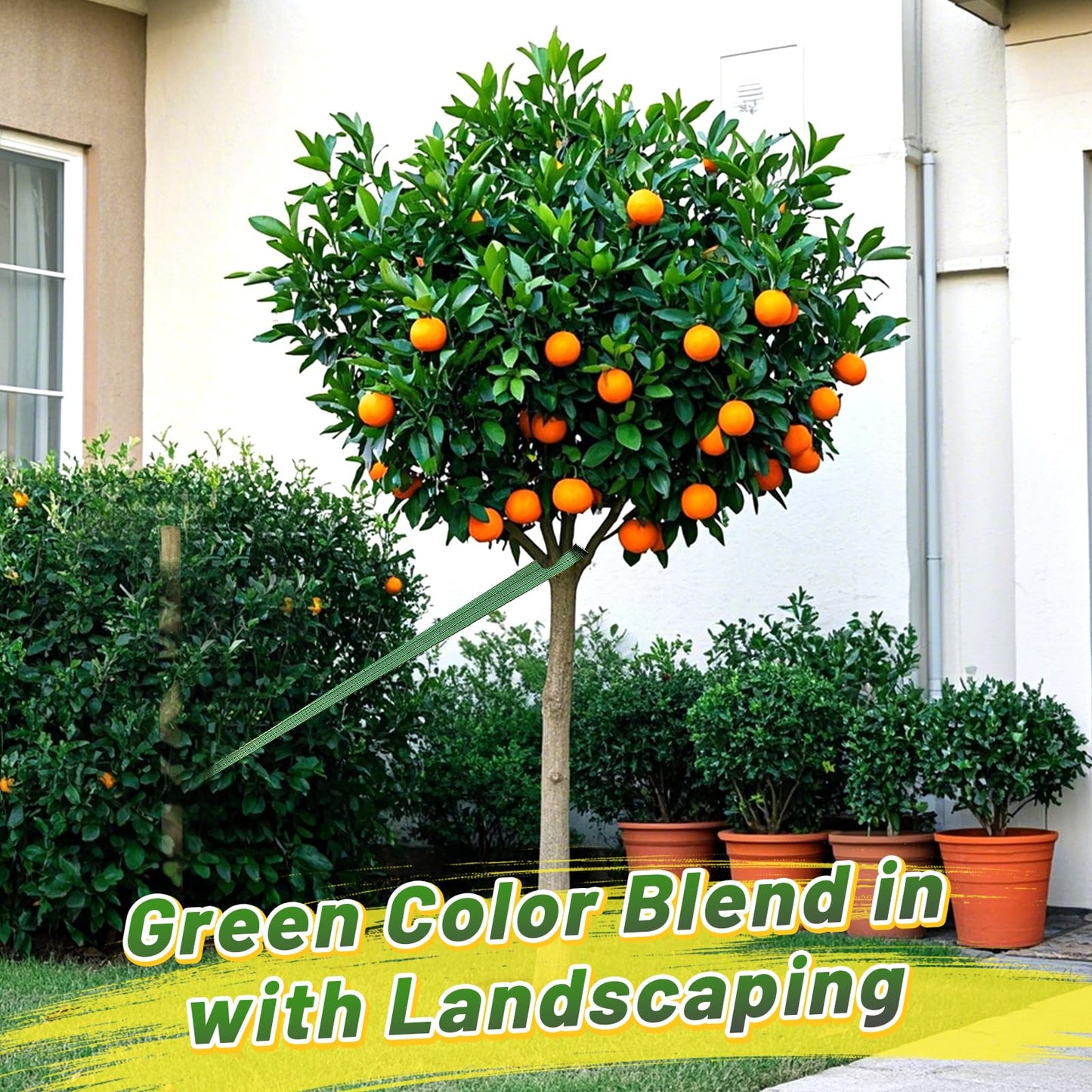 Biubee 2,425 Lbs Strength Tree Straps - 108FT Tree Tie Support Straps for Staking, Green Blend in with Landscaping for Guying Young Trees Straight and Storm Protection, for Outdoor Plants, 1" Wide