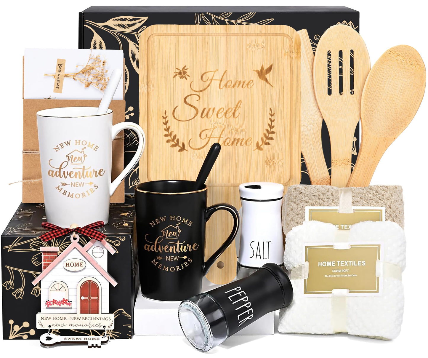 House Warming Gifts, House Warming Gift New Home, Closing Gifts for Homebuyers, New Home Gift Basket for Women Men Couples Newlywed Friends, 12 Pcs