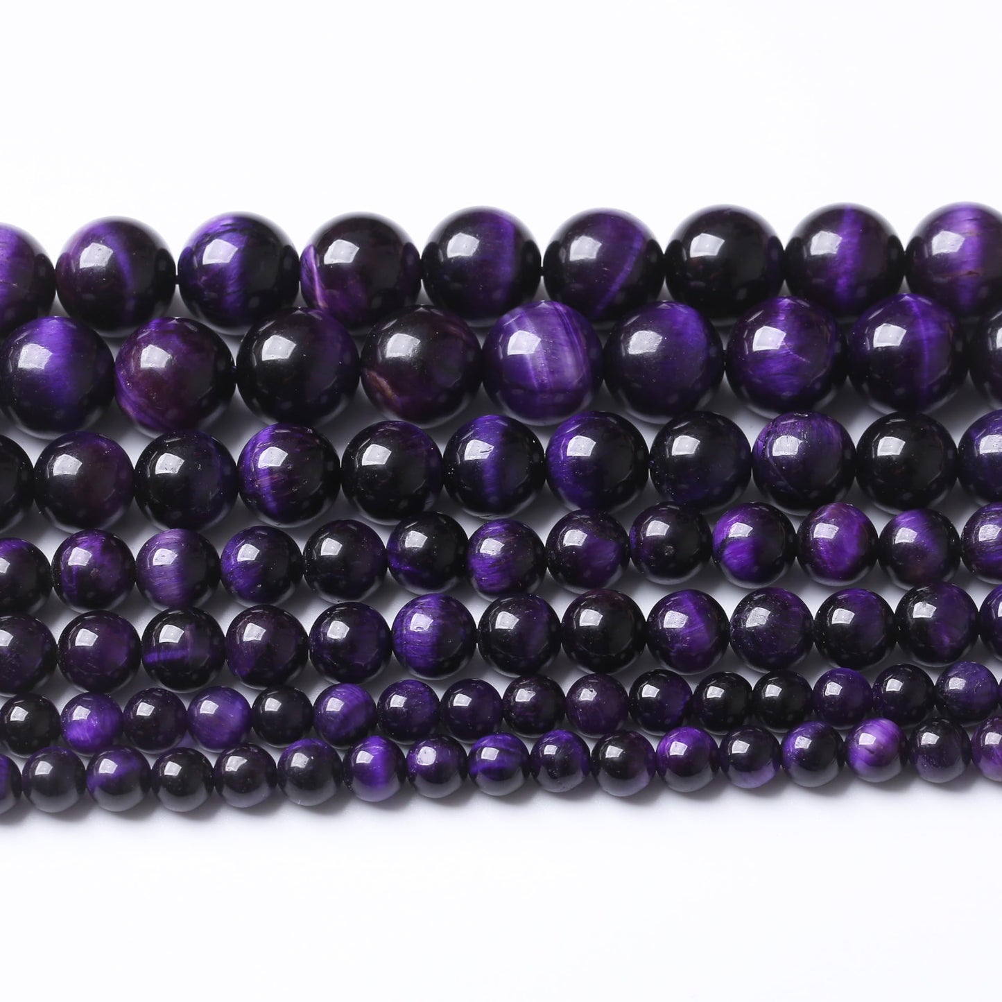 Natural Purple Tiger Eye Stone Beads for Jewelry Making DIY Bracelet Necklace Jewelry Making 1 Strand 15.5inch 35PCS 10MM