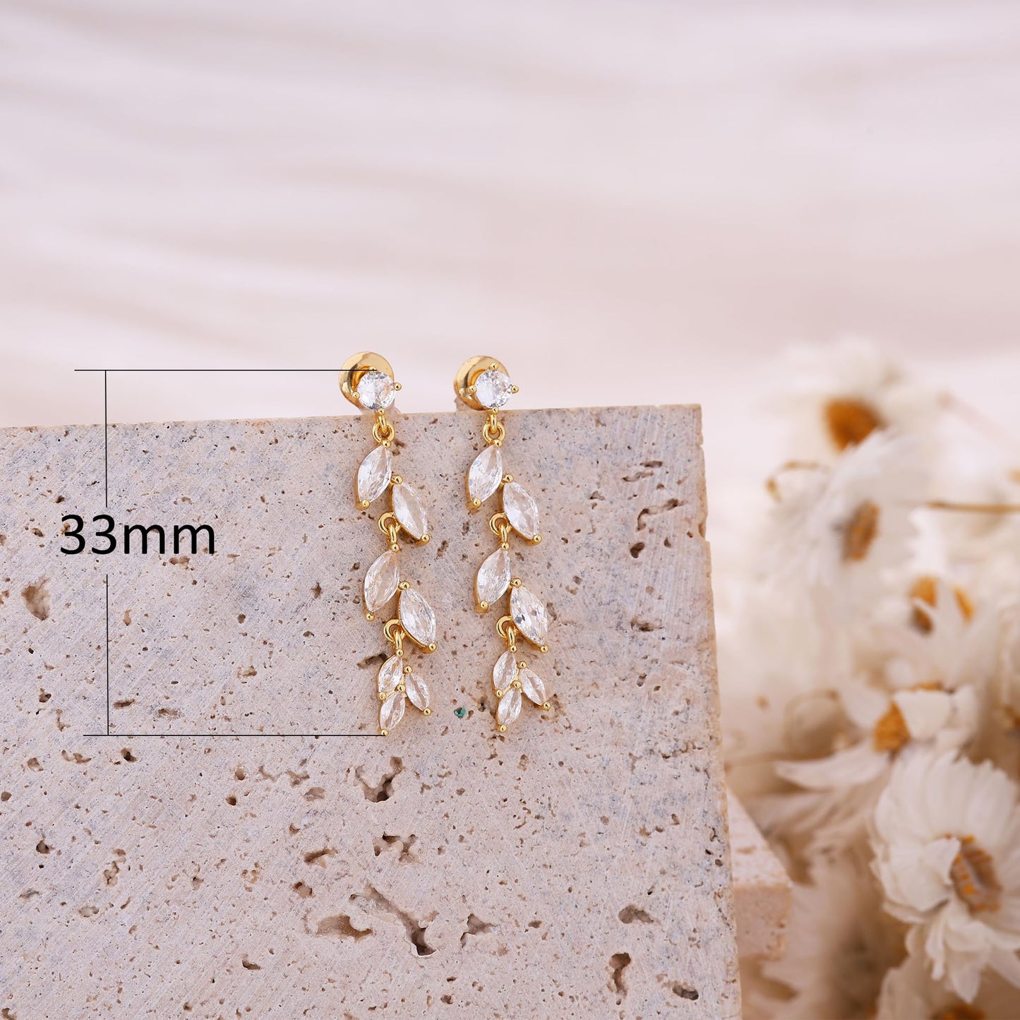 SELFROSE Gold Dangle Earrings for Women,Dainty Gold Drop Wedding Earring Statement Prom Earrings for Women Trendy Fashion Bride Earring Long Wedding Jewelry