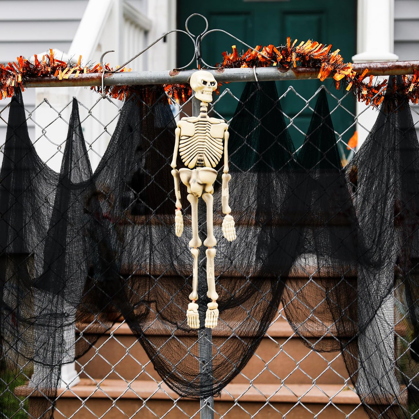 Diteryy Halloween Creepy Cloth 400 x 85 Inch Black Halloween Spooky Fabric with Cobwebs and Spiders Creepy Gauze Cloth Scary for Party Haunted House Decoration Outdoor Entrance