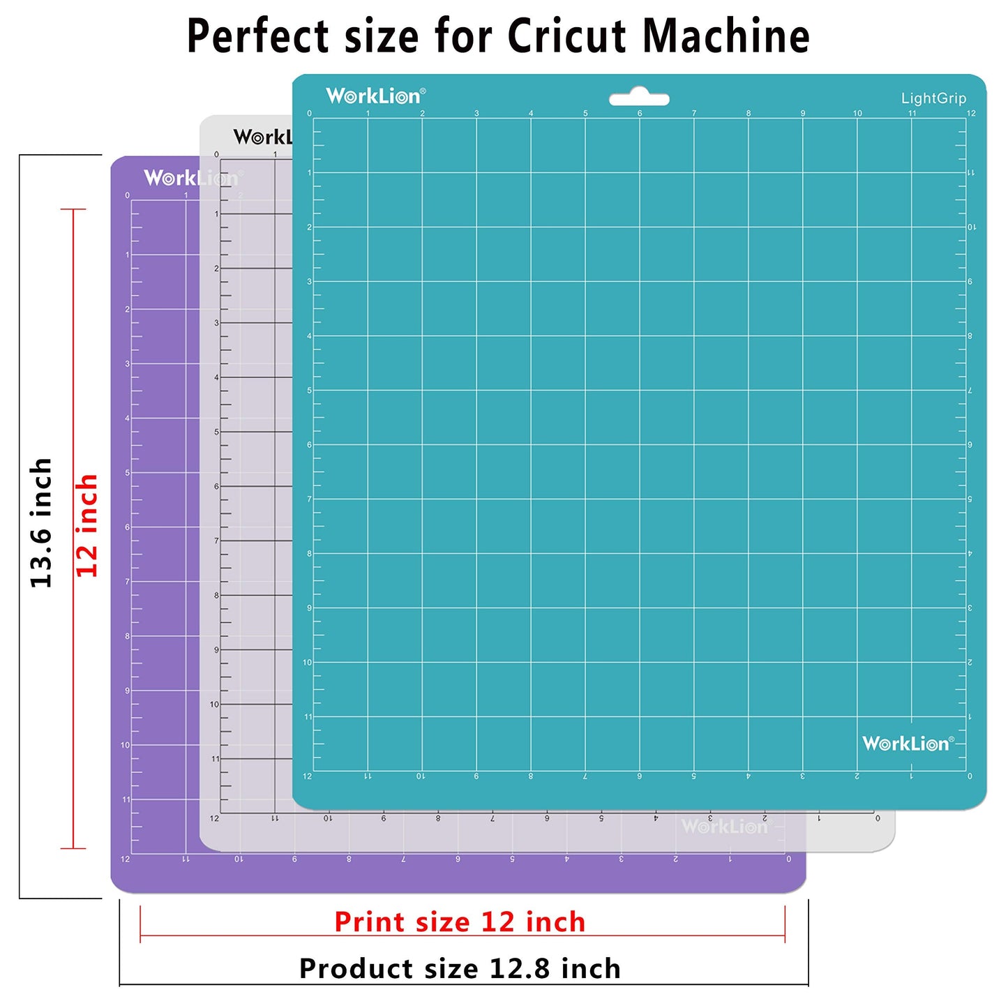 Cutting mat 12x12 Compatible With Silhouette Cameo 4/5/3/2/1(6 mats-4 Standard Adhesive,1Light Adhesive, 1Strong Adhesive) Adhesive Cutting Mat for Crafts, Quilting, Sewing, Scrapbooking and All Arts