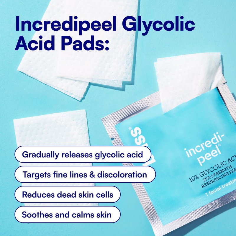 Bliss That's Incredi-Peel Glycolic Resurfacing Facial Pads - 15 ct - Single-Step Pads for Exfoliating and Brightening - Targets Fine Lines and Discoloration - Travel-Friendly - Vegan & Cruelty-Free