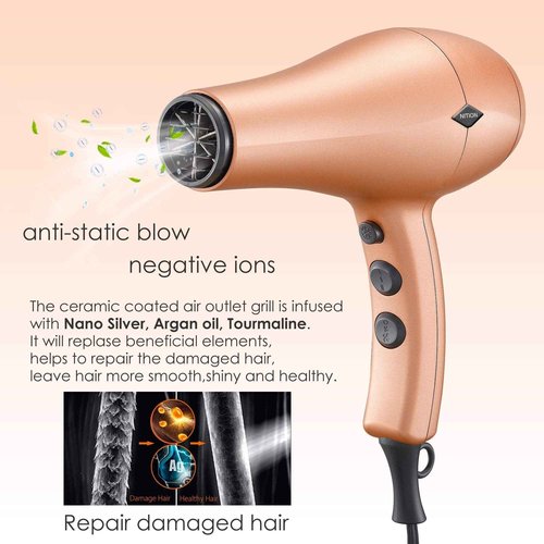 NITION Pro Salon Hair Flat Iron Styling Tools Hair Straightener and Hair Dryer with Diffuser/Comb Set