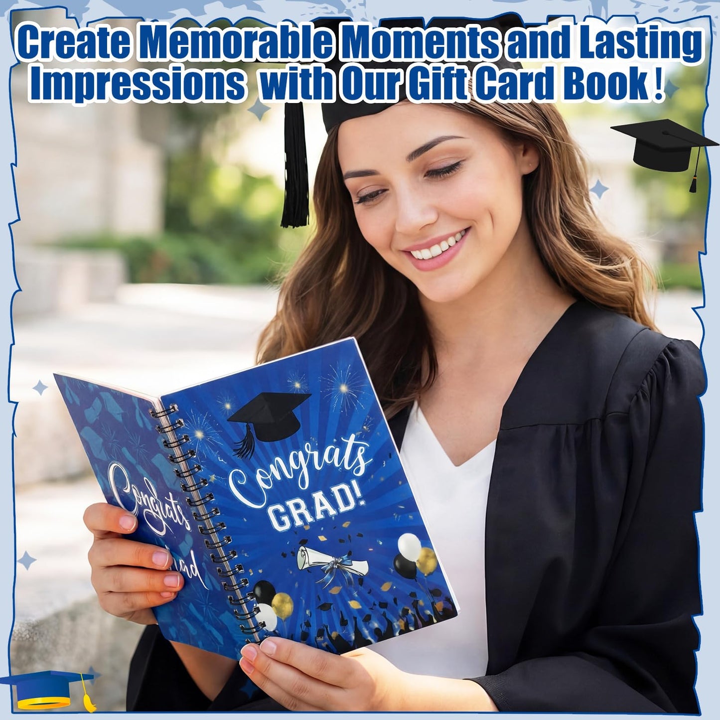 Zhanmai College Gift Card Book 7 x 5 Inch Graduation Gift Card Book 2026 College Survival Booklet Organizer Leaving Home High University School Birthday Care Package Cash Holder(Congrats Grad)
